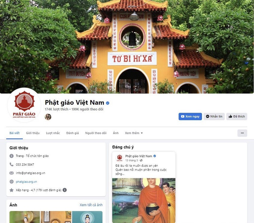 Giả mạo fanpage của Giáo hội Phật giáo để lừa đảo