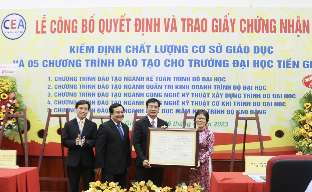 Trường Đại học Tiền Giang đạt kiểm định chất lượng giáo dục cơ sở chu kỳ 2