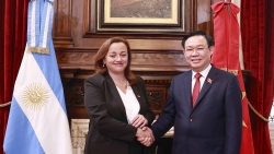 Chủ tịch Quốc hội Vương Đình Huệ hội đàm với Chủ tịch Hạ viện Argentina Cecilia Moreau