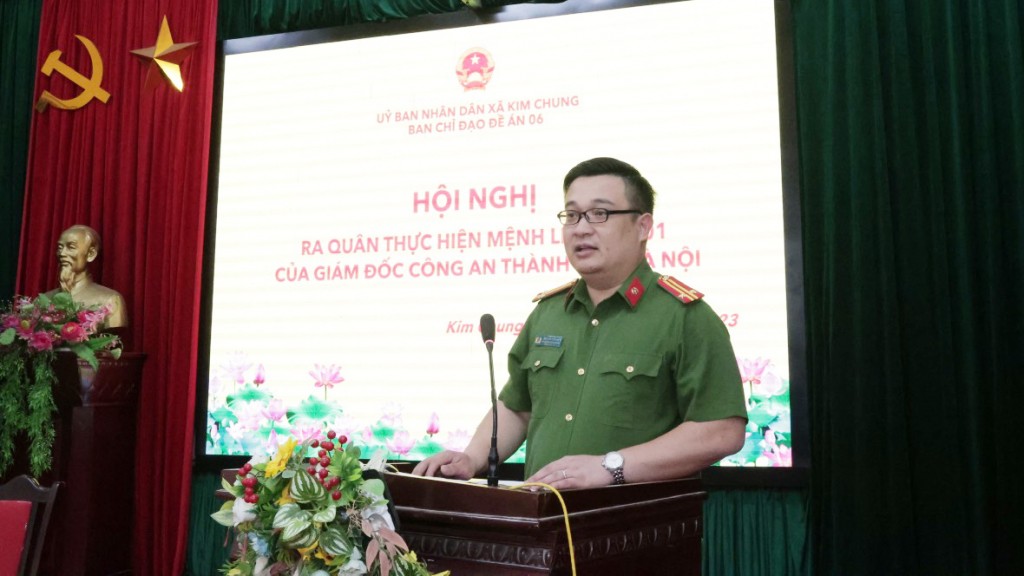 Xã Kim Chung ra quân triển khai Mệnh lệnh 01 của Giám đốc Công an TP Hà Nội