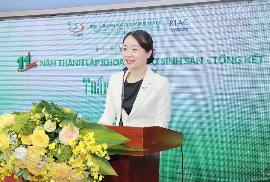 1. Thạc sĩ, Bác sĩ Lê Thị Thu Hiền - Giám đốc chuyên môn Bệnh viện phát biểu khai mạc chương trình_