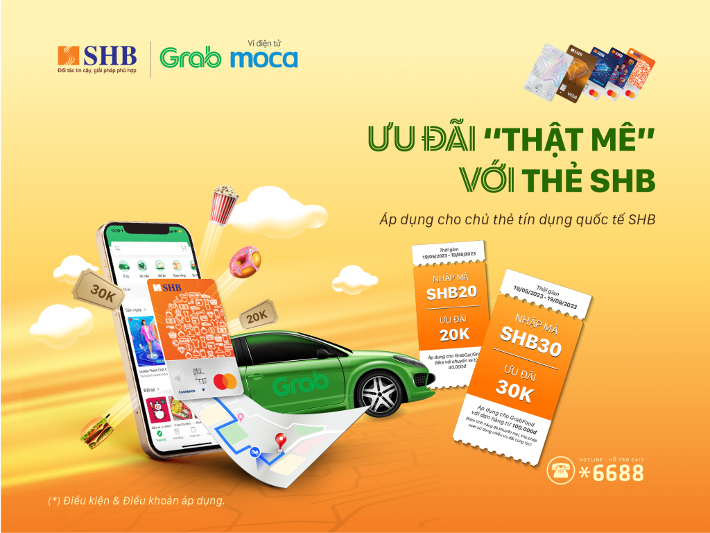 Ưu đãi thật mê với thẻ tín dụng quốc tế SHB tại Grab