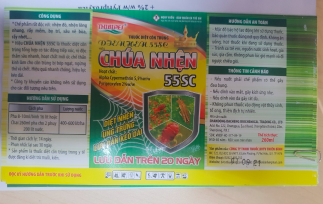 Liên tiếp phát hiện sản phẩm mang nhãn hiệu của Cty TNHH thuốc bảo vệ thực vật Thiên Bình có vi phạm