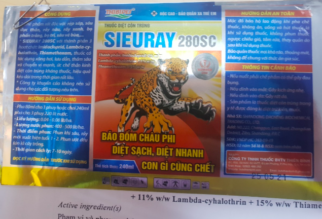 Liên tiếp phát hiện sản phẩm mang nhãn hiệu của Cty TNHH thuốc bảo vệ thực vật Thiên Bình có vi phạm