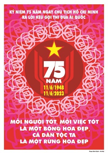 Phát hành bộ tranh cổ động nhân kỷ niệm 75 năm Ngày Chủ tịch Hồ Chí Minh ra Lời kêu gọi thi đua ái quốc
