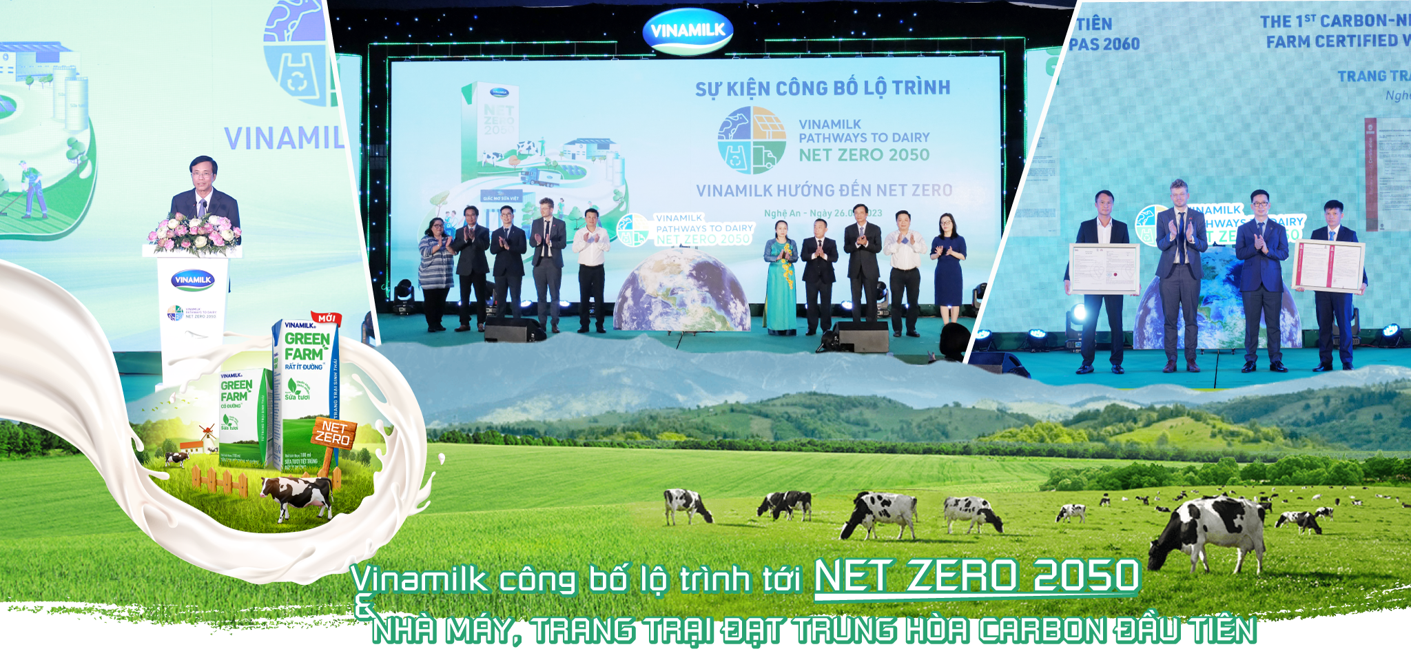 Vinamilk công bố lộ trình tới Net Zero 2050 và nhà máy, trang trại đạt trung hòa carbon đầu tiên