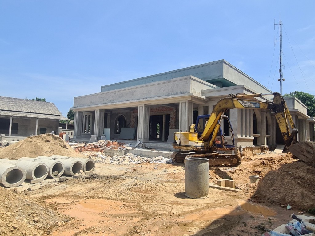 Gói thầu xây dựng trụ sở Đảng ủy, HĐND, UBND xã Vĩnh Thủy, huyện Vĩnh Linh, tỉnh Quảng Trị. Công ty TNHH Thết kế và Xây dựng Đại Cát đang xây dựng