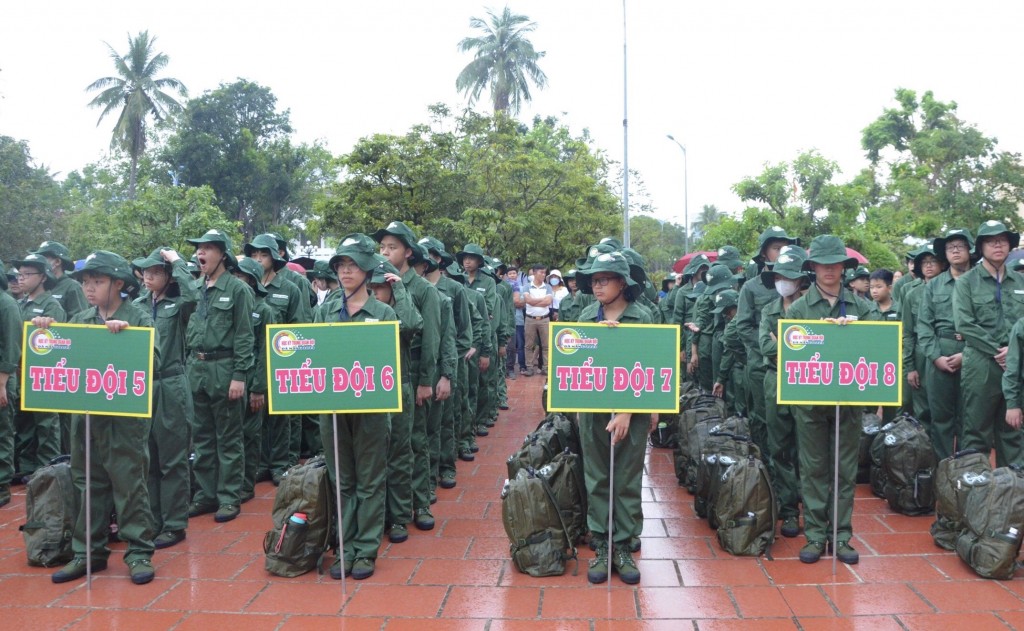 Học kỳ trong quân đội năm 2023 với sự tham gia của 150 chiến sĩ nhí có độ tuổi từ 12 đến 16 tuổi (Ảnh Út Vũ)