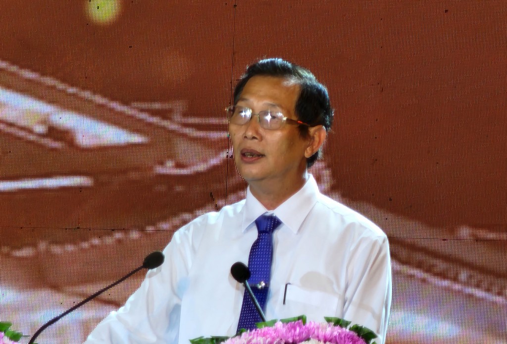 Ông Lê Văn Phước - Phó Chủ tịch Ủy ban Nhân dân tỉnh An Giang phát biểu tại khai mạc Lễ hội cấp quốc gia Vía Bà Chúa Xứ núi Sam năm 2023.
