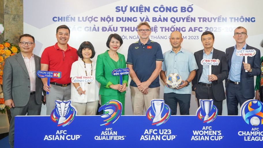 Khoảng 25 giải đấu của AFC sẽ được phát sóng tại Việt Nam