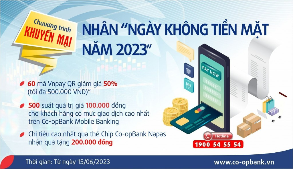 Co-opBank tung chuỗi chương trình khuyến mại hấp dẫn nhân “Ngày không tiền mặt năm 2023”