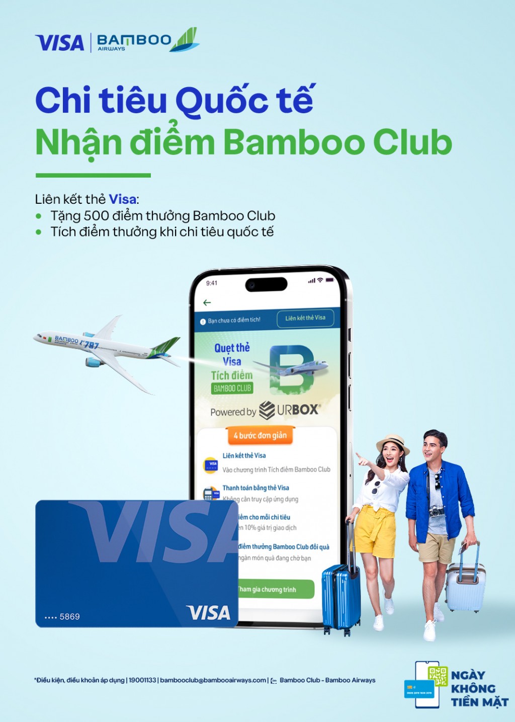 Thanh toán thẻ Visa mua vé máy bay Bamboo với ứng dụng Urbox