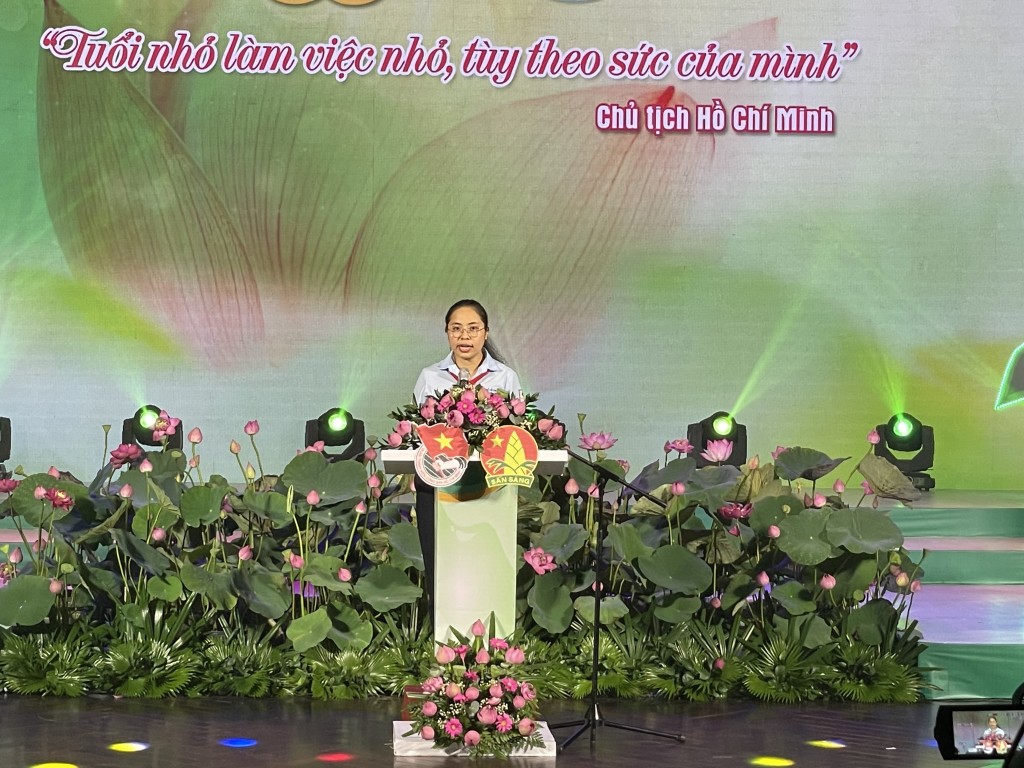 chị Trịnh Thị Hiền Trân, Phó Bí thư Thành Đoàn, Chủ tịch Hội đồng Đội thành phố