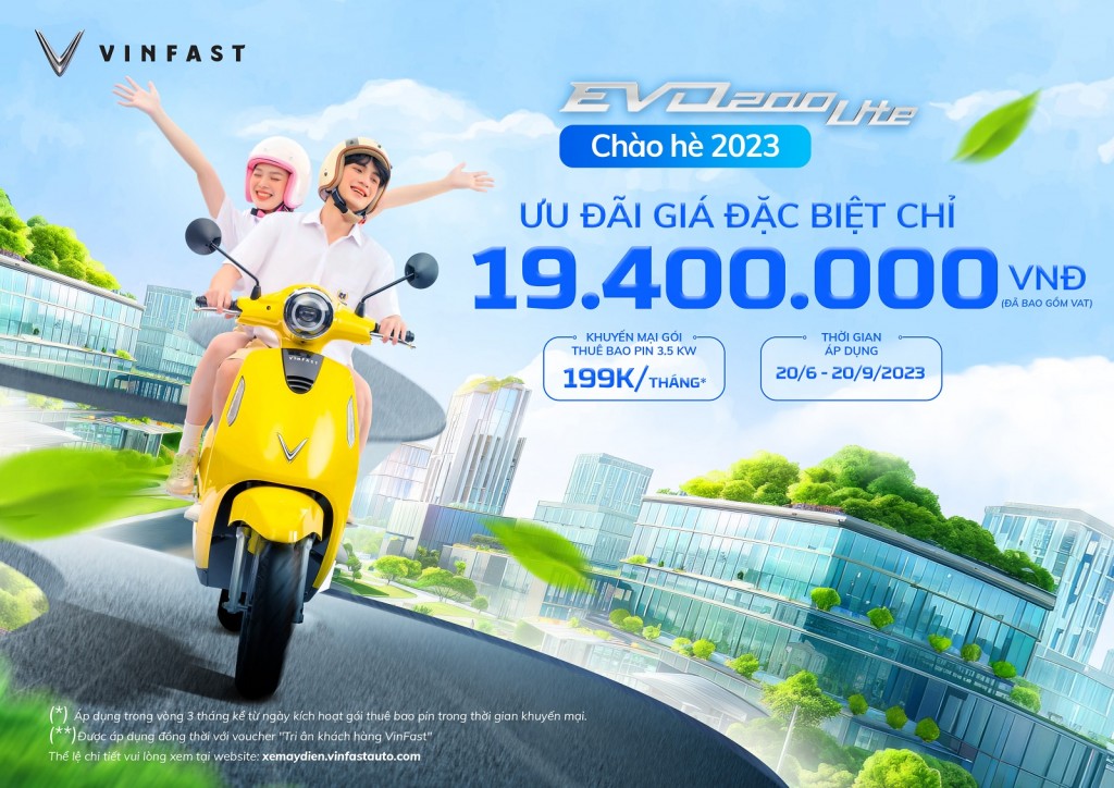 VinFast ưu đãi đặc biệt mùa hè Evo200 Lite về giá 19,4 triệu đồng