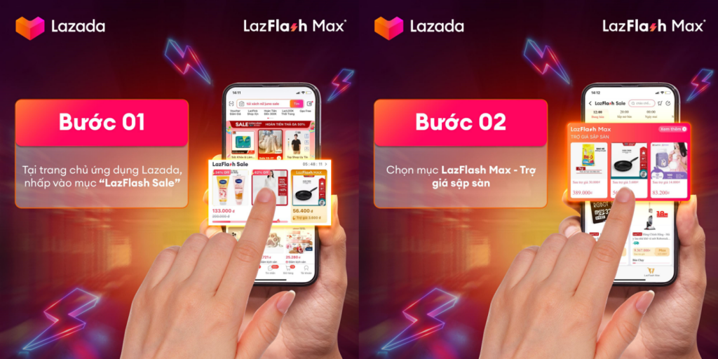 Người tiêu dùng có thể tìm thấy các sản phẩm LazFlash Max ngay trong trang LazFlash Sale trên trang chủ của ứng dụng Lazada.
