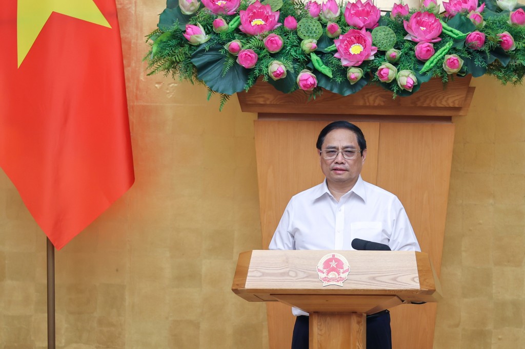 Thủ tướng Phạm Minh Chính chủ trì phiên họp Chính phủ chuyên đề về xây dựng pháp luật tháng 6/2023 - Ảnh: VGP/Nhật Bắc