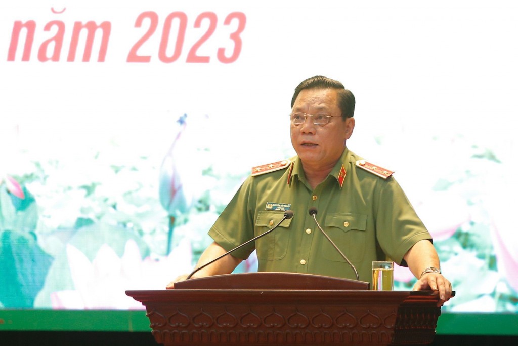 Trung tướng Nguyễn Hải Trung phát biểu chỉ đạo tại hội nghị