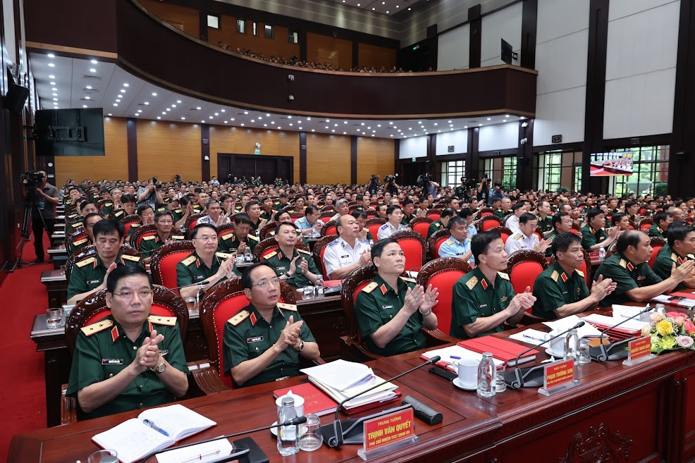 Hội nghị Quân chính toàn quân với tinh thần quán triệt, cụ thể hóa và làm rõ các chỉ đạo của Tổng Bí thư Nguyễn Phú Trọng, Bí thư Quân ủy Trung ương tại Hội nghị Quân ủy Trung ương lần thứ 6 - Ảnh: VGP/Nhật Bắc