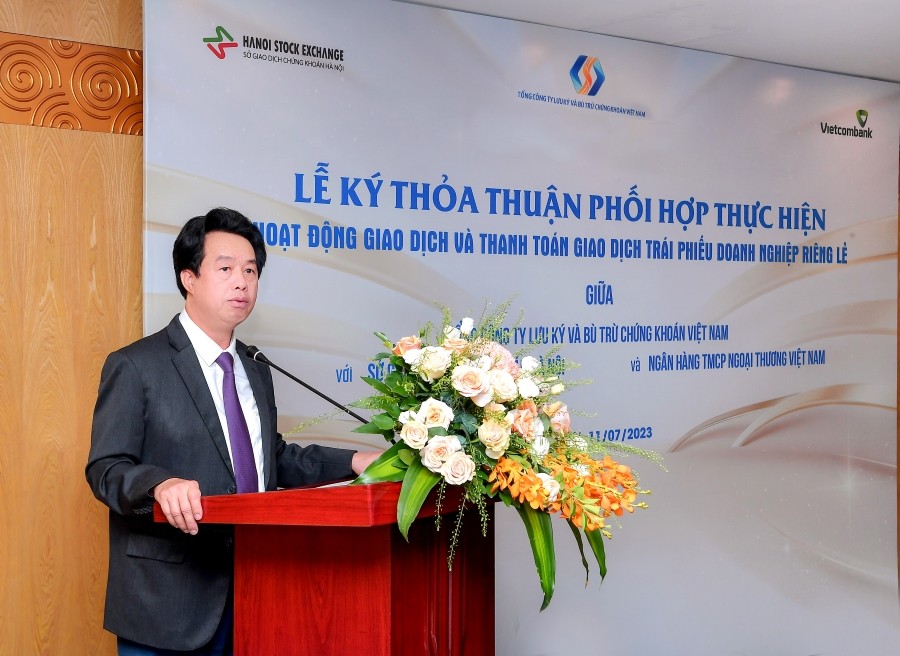 Ông Nguyễn Mỹ Hào – Thành viên HĐQT Vietcombank phát biểu tại Lễ ký kết