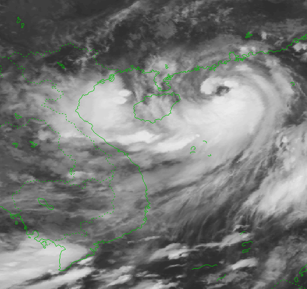 Ảnh chụp vệ tinh cơn bão số 1. (Nguồn: nchmf)