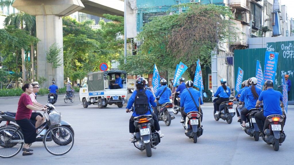 Đoàn xe tuyên truyền sẽ di chuyển trên các tuyến phố chính như: Hoàng Cầu, Hào Nam, Ô Chợ Dừa,...