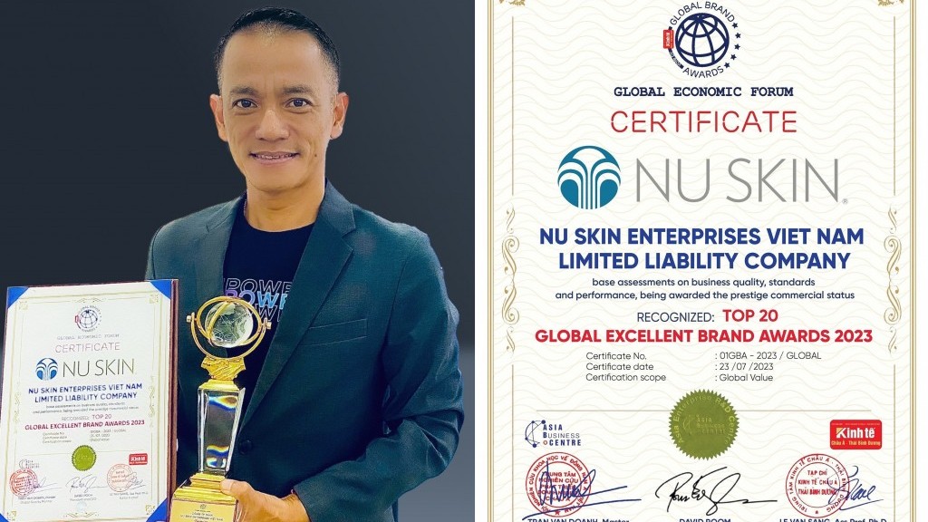 Nu Skin Việt Nam vinh dự nhận danh hiệu “Top 20 Thương hiệu xuất sắc toàn cầu 2023”