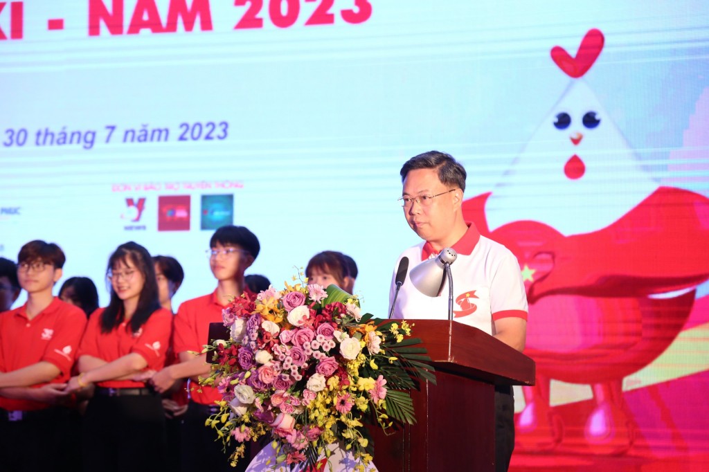 PGS.TS Nguyễn Hà Thanh - Viện trưởng Viện Huyết học – Truyền máu Trung ương, Trưởng Ban tổ chức Hành trình Đỏ 2023 phát biểu tại Lễ tổng kết.