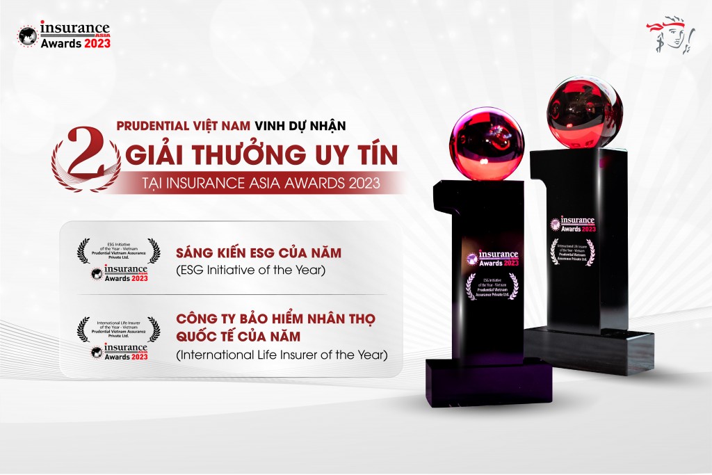 Prudential Việt Nam giành giải thưởng kép tại Insurance Asia Awards 2023