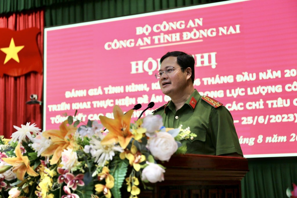 Đại tá Trần Anh Sơn, Phó Giám đốc Công an tỉnh Đồng Nai phát biểu