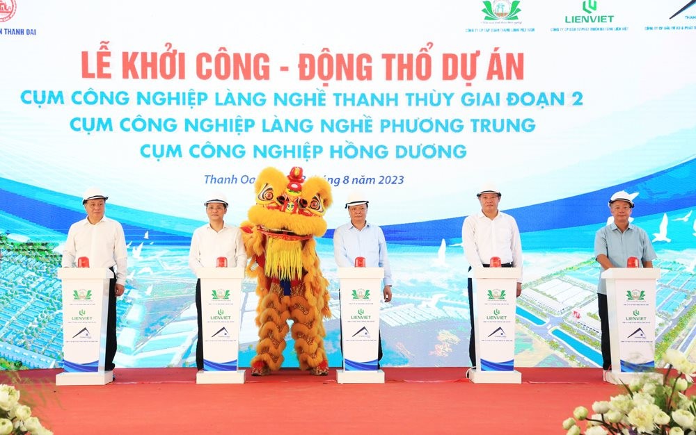 Khởi công 3 dự án cụm công nghiệp tại huyện Thanh Oai