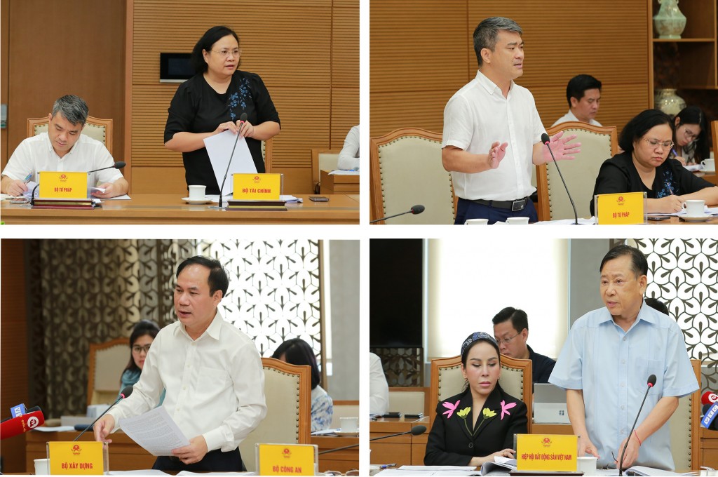 Các đại biểu thảo luận, làm rõ nội hàm một số vấn đề có ý kiến khác nhau trong dự thảo Luật Kinh doanh bất động sản - Ảnh: VGP/Minh Khôi
