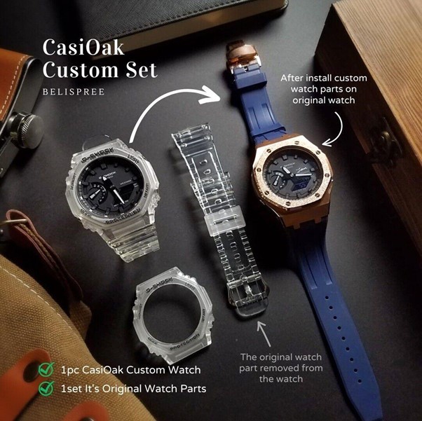 Trên các diễn đàn quốc tế hiện nay đều đang bán các bộ dây và vỏ để về tự custom (điều chỉnh) cho chiếc đồng hồ G Shock GA 2100 của mình