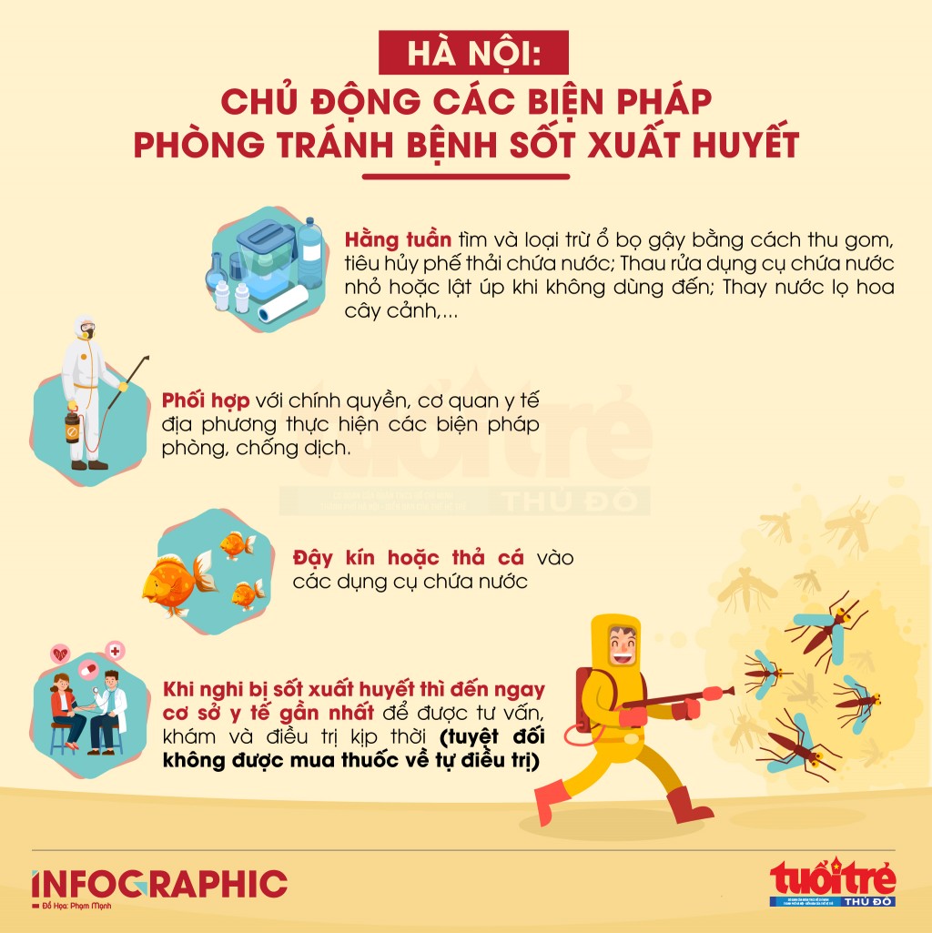 Hà Nội: Chủ động các biện pháp phòng tránh bệnh sốt xuất huyết