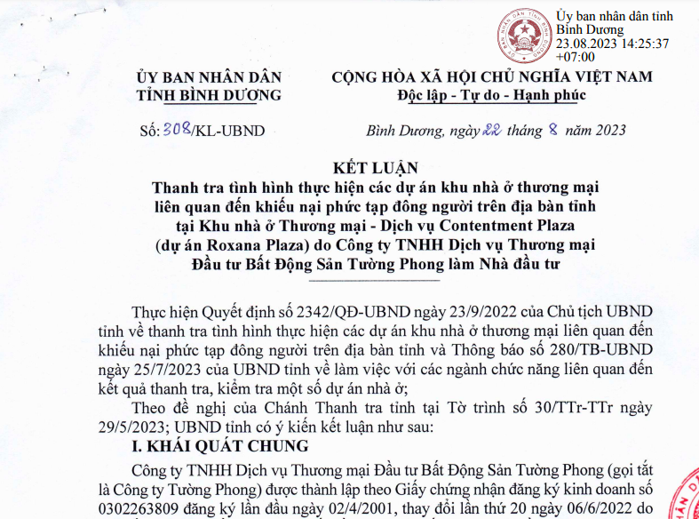 Bình Dương yêu cầu Công ty Tường Phong thực hiện các hợp đồng ủy quyền đối với Naviland