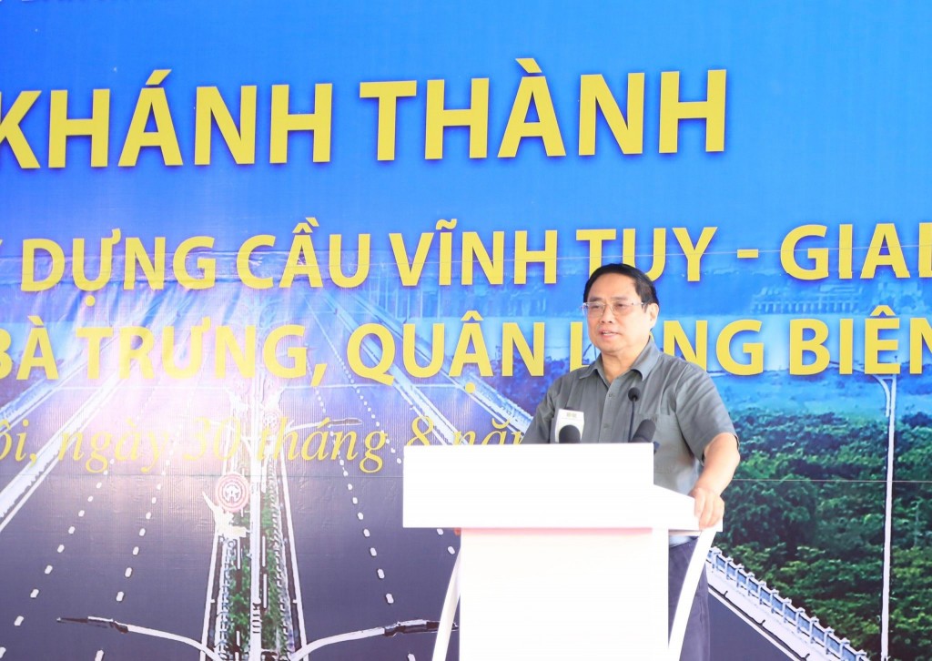 Thủ tướng đánh giá cầu Vĩnh Tuy giai đoạn 2 là công trình đóng vai trò quan trọng