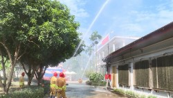 Ban Chỉ đạo 197 huyện Ứng Hòa diễn tập phương án chữa cháy và cứu nạn, cứu hộ