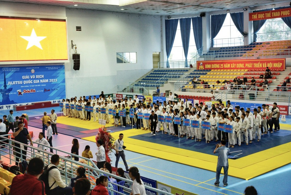 Toàn cảnh 26 đoàn tham dự khai mạc giải Vô địch Jujitsu Quốc gia năm 2023