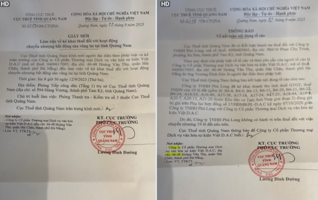 Cục Thuế Quảng khẳng định, Công ty Phú Long không có hành vi trốn thuế