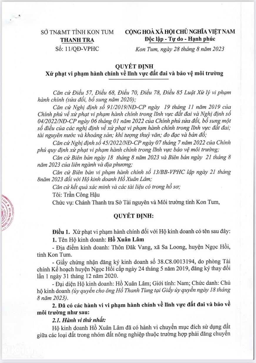 Kon Tum: Xử phạt trang trại nuôi heo 