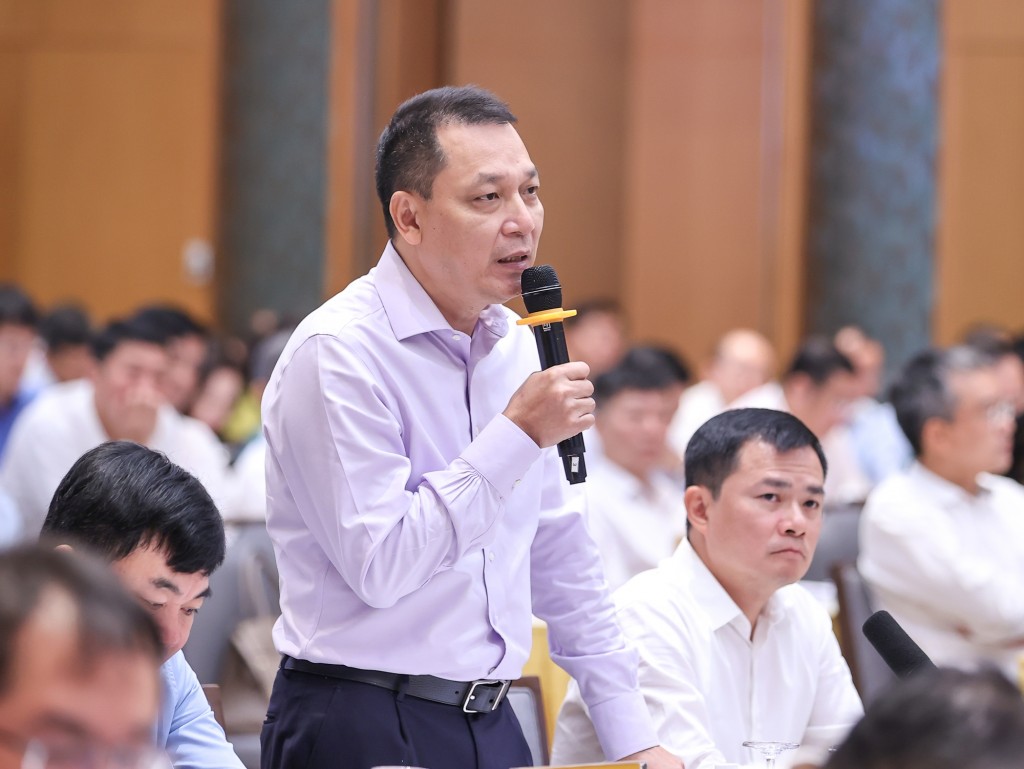 Chủ tịch HĐTV Tập đoàn Điện lực Việt Nam Đặng Hoàng An phát biểu tại hội nghị - Ảnh: VGP/Nhật Bắc