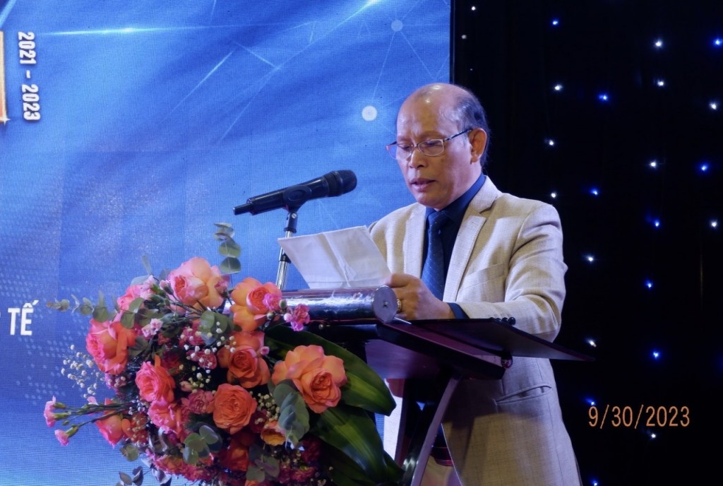 Ông Nguyễn Dũng Thương, Viện trưởng Viện Nghiên cứu Tài chính, Đầu tư và Hợp tác, Thương mại Đông Nam Á phát biểu tại buổi lễ (ảnh Đ.Minh)