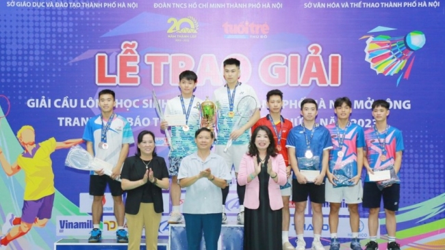 Bế mạc Giải Cầu lông HS-SV TP Hà Nội mở rộng tranh cúp báo Tuổi trẻ Thủ đô lần thứ X