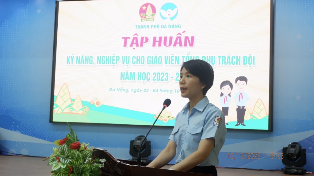 Đồng chí Nguyễn Thị Anh Thảo, Phó Bí thư Thành đoàn, Chủ tịch Hội đồng Đội TP Đà Nẵng (ảnh Đ.Minh)