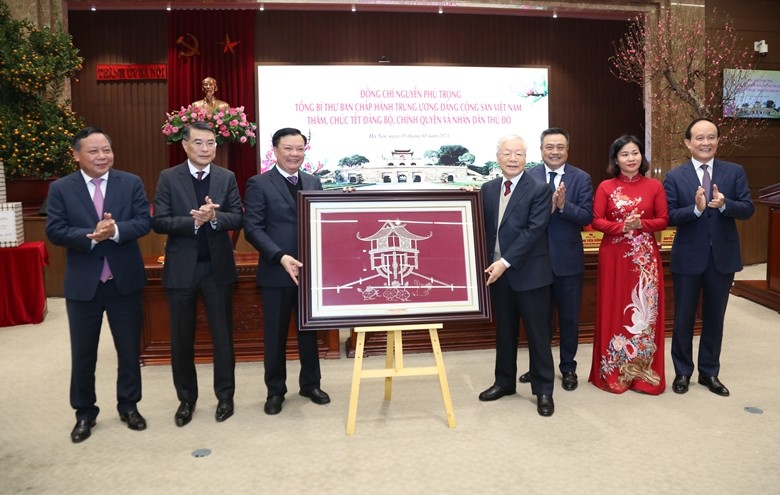 Tổng Bí thư Nguyễn Phú Trọng thăm và chúc Tết Đảng bộ, chính quyền và Nhân dân Thủ đô dịp tết Nguyên đán Quý Mão 2023.