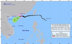 Bão số 4 sẽ suy yếu thành vùng áp thấp