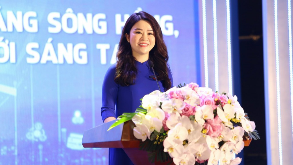 Bí thư Thành đoàn Hà Nội Chu Hồng Minh phát biểu tại chương trình