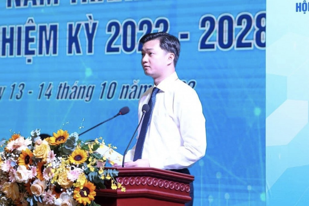 Anh Nguyễn Minh Triết, Bí thư Trung ương Đoàn, Chủ tịch Trung ương Hội Sinh viên Việt Nam phát biểu chỉ đạo Đại hội
