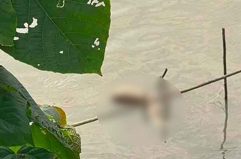 Một phần thi thể nạn nhân được phát hiện dưới sông Hồng
