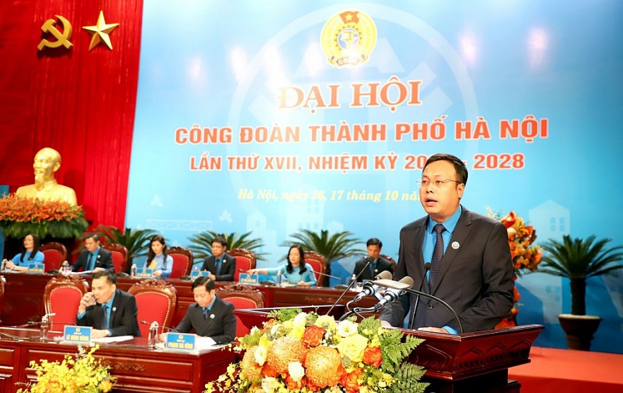 Ông Phạm Quang Thanh tái cử Chủ tịch Liên đoàn Lao động TP Hà Nội khóa XVII