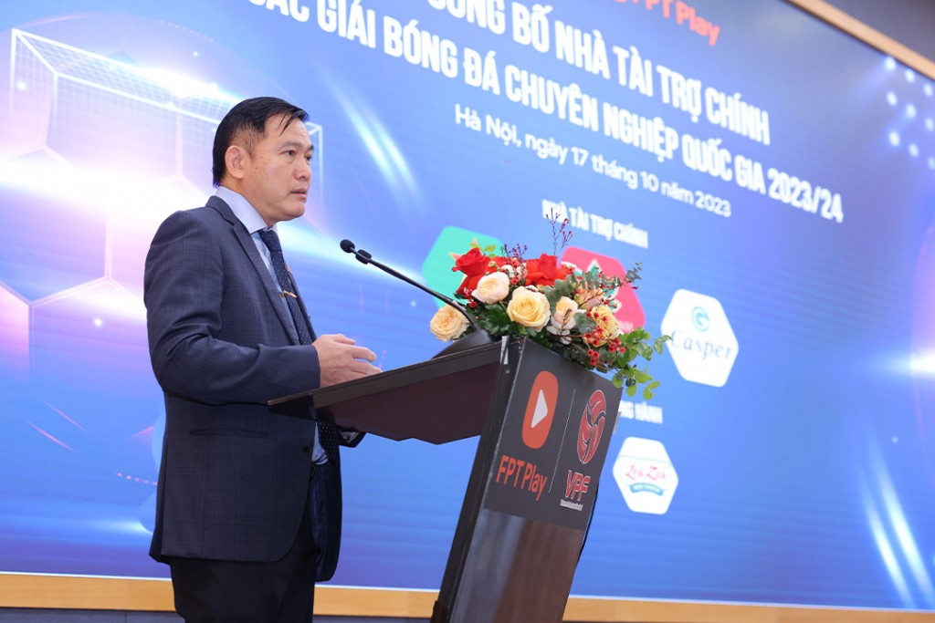 Ông Trần Anh Tú - Chủ tịch HĐQT Công ty VPF phát biểu tại lễ công bố